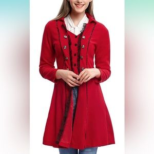 Gothic Steampunk Corset Halloween Costume Coat Victorian Tailcoat Jacket